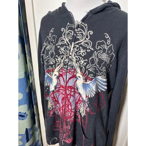 Till The End by Raw7 Hoodie y2k Tattoo Sailor Goth Sweatshirt Size XL grunge - Picture 3 of 6